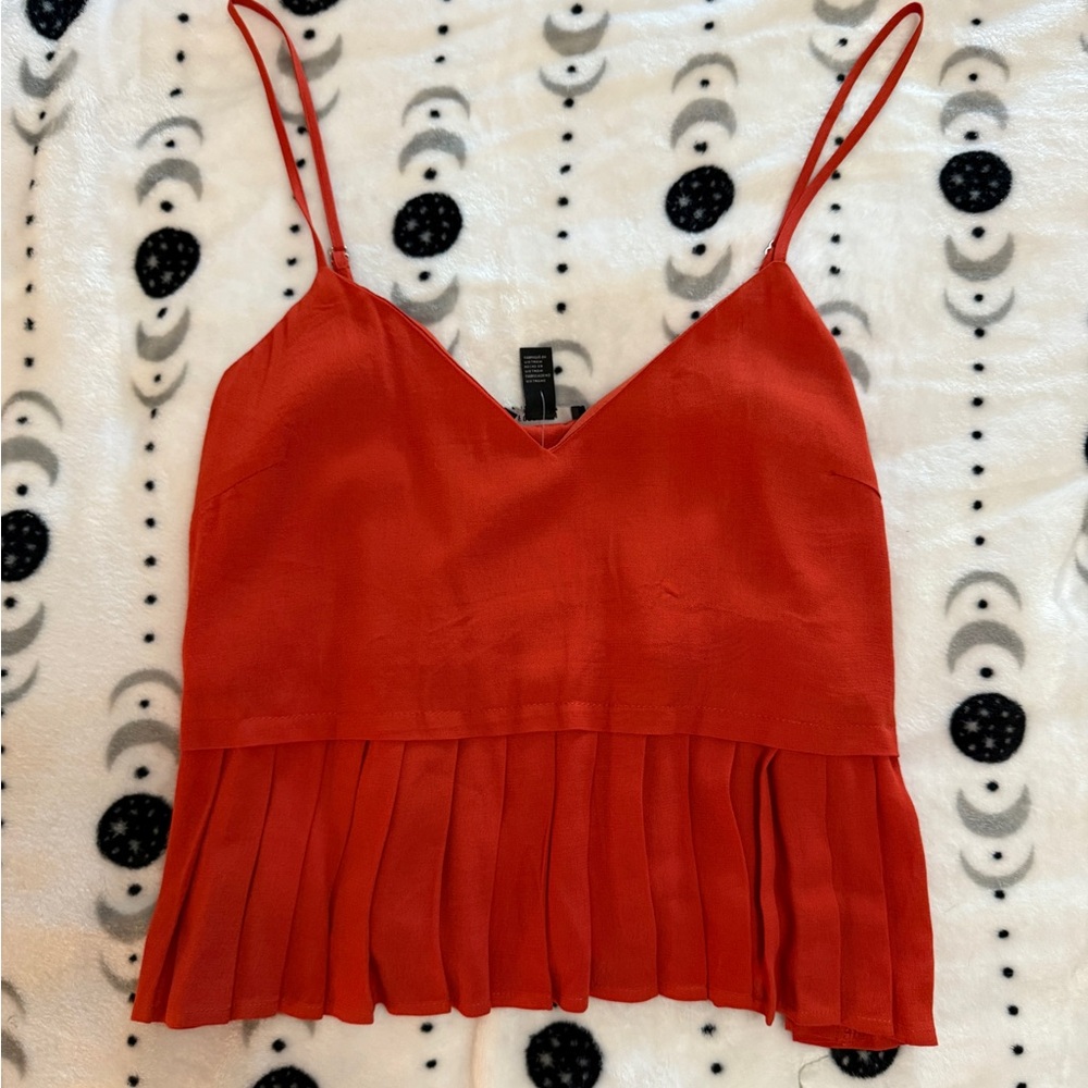 Forever 21 Red Pleated Camisole